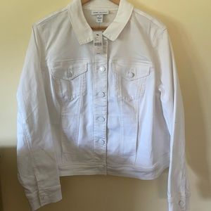 Lane Bryant white denim jacket size 18 NWT